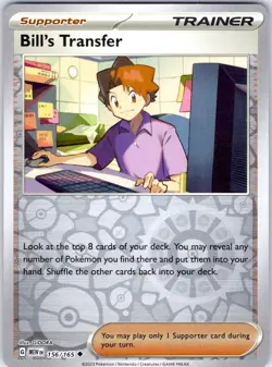 BILL'S TRANSFER 156/165 151 POKEMON REVERSE HOLO NM/M - Image 1