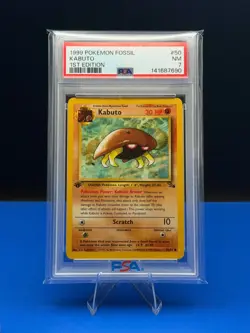 1999 POKEMON FOSSIL 1ST EDITION #50 KABUTO PSA 7 - Image 1