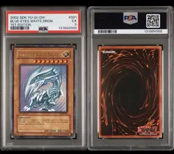 Konami Yu-Gi-Oh! TCG Blue-Eyes White Dragon SDK-001 1st Ed Ultra Rare PSA 5 EX - Image 3