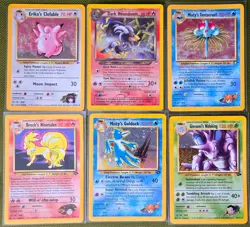1999 Pokemon TGC English 6 of Rare Unlimited Holographic Cards, New - Image 1
