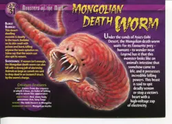 Weird N Wild Creatures Monsters of the Mind Card 31 # Mongolian Death Worm LC7 - Image 1