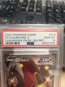 Charizard v Secret Rare Holo Card PSA 10 79/73 Champions Path - Image 2