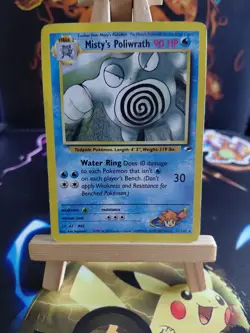 Pokemon Card Mistys Poliwrath Rare Gym Heroes WOTC 31/132 MP - Image 1