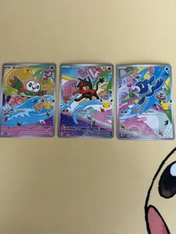 Pokemon Rowlet Litten Popplio MEP EN 2026 Basic Holo Lot 3x English Cards - Image 1