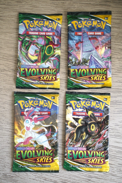 Pokemon Evolving Skies Booster Pack Art Set (4) Rayquaza Umbreon Sylveon - Image 1