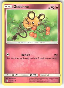 Dedenne SM - Unified Minds Uncommon Pokemon Near Mint or Better - Image 1