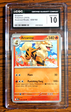 Arcanine Regular Uncommon #028|CGC GEM MINT 10|2025 Destined Rivals|Pokemon TCG - Image 1