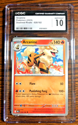 Arcanine Regular Uncommon #028|CGC GEM MINT 10|2025 Destined Rivals|Pokemon TCG - Image 4