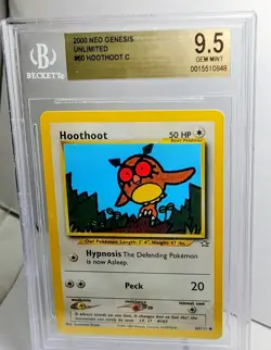 2000 Pokemon Neo Genesis Unlimited J #60 Hoothoot Non-Holo - Image 1