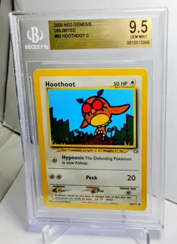 2000 Pokemon Neo Genesis Unlimited J #60 Hoothoot Non-Holo - Image 2