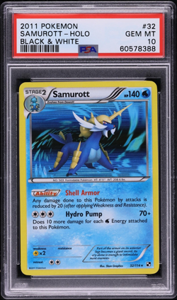 2011 Pokemon Samurott Black and White Holo #32 PSA 10 - Image 1
