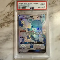 2019 Pokemon Sun & Moon Glaceon Gx Hidden Fates #Sv55 PSA 10 GEM MT Full Art - Image 1
