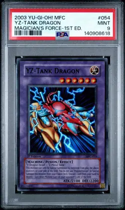 2003 Yu-Gi-Oh! YZ-Tank Dragon Magician's Force MFC 1st Edition Super Rare PSA 9 - Image 1