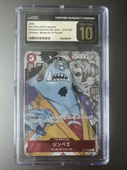 One Piece CCG 2022 Japanese Jinbe Manga Alternative Art ST01-005 CGC 10 - Image 1