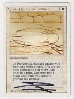 Signed Circle of Protection: White MP Revised Artist Douglas Shuler MTG Magic! - Image 1