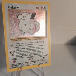 Pokemon Clefairy Holo Rare Base Set 40 HP 5/102 1999 English Vintage Card - Image 1
