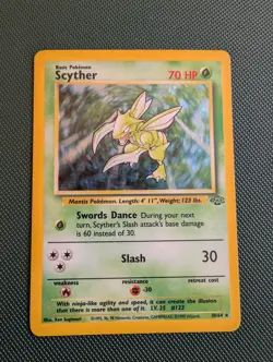 Scyther 10/64 Holo Jungle Set Pokemon Card WOTC LP - Image 1