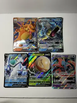 5 Various Jumbo Pokemon Cards - Played Condition - Image 1