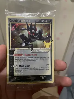 Greninja TCG Star SWSH144 Celebrations Black Star Promo Shiny Holo Damage Card - Image 1