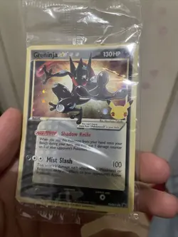Greninja TCG Star SWSH144 Celebrations Black Star Promo Shiny Holo Damage Card - Image 2