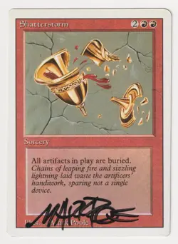 Signed Shatterstorm LP Revised Artist Mark Poole 1994 MTG Magic Miscut Misprint! - Image 1