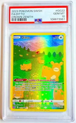 2023 Pokemon Ditto PSA 10 - Full Art (FA) Crown Zenith #GG22 🔥 - Image 1