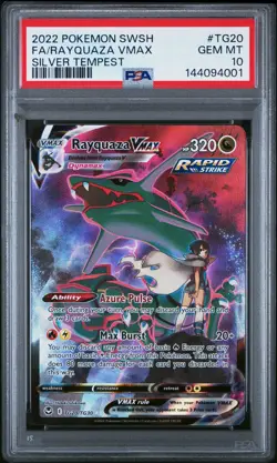 2022 POKEMON SWORD & SHIELD SILVER TEMPEST #TG20 FULL ART/RAYQUAZA VMAX PSA 10 - Image 1