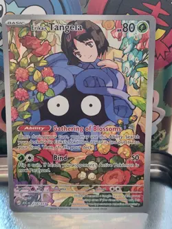 Pokemon Erika's Tangela 218/217 Scarlet & Violet Full Art Holo 80 HP Basic - Image 1