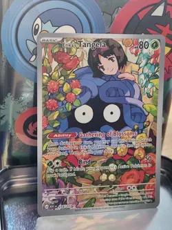 Pokemon Erika's Tangela 218/217 Scarlet & Violet Full Art Holo 80 HP Basic - Image 3