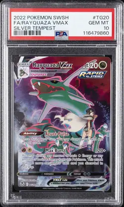 2022 POKEMON SWORD & SHIELD SILVER TEMPEST #TG20 FULL ART/RAYQUAZA VMAX PSA 10 - Image 1
