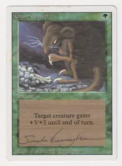 Signed Giant Growth HP Revised Edition Artist Sandra Everingham 1994 MTG Magic! - Image 1