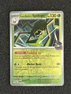 Pokemon Destined Rivals #20/182 Team Rocket's Spidops Reverse Holo - Image 1