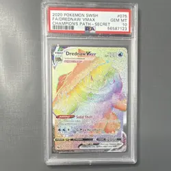 Pokemon Champion's Path Drednaw VMAX 075/073 Secret Rare Full Art Holo PSA 10 - Image 1