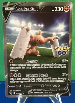 Pokemon TCG Conkeldurr V (Full Art) 074/078 - Pokemon Go Ultra Rare - Near Mint - Image 1