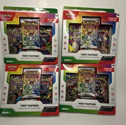 Pokemon TCG First Partner Illustration Collection Series 1 New Sealed lot of 4 - Image 1