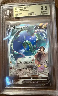 Pokemon TCG Rayquaza V Alt Art Evolving Skies 194/203 - BGS 9.5 - Image 1