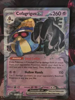 COFAGRIGUS EX 076/182 SV PARADOX RIFT 2023 DOUBLE RARE HOLO POKEMON TCG - Image 1