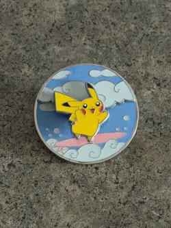Pokemon Flying & Surfing Pikachu Collector Pin Celebrations 25th Anniversary - Image 1