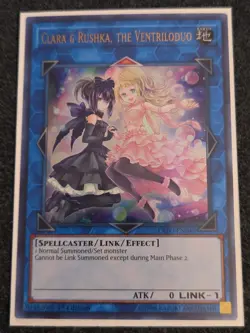 Yugioh Clara And Rushka The Ventriloduo EXFO-EN049 1st Ed NM Ultra Rare - Image 1