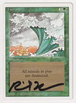 Signed Tsunami MP Revised Edition Artist Richard Thomas 1994 MTG Magic Vintage! - Image 1