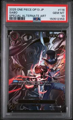 PSA10 One Piece Card Sabo OP07-118 SEC Special Alternate Art - Image 1