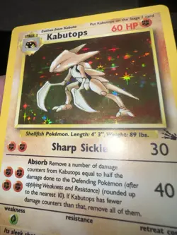 Kabutops Fossil Edition Holo 9/62 Pokemon Card NM - Image 5