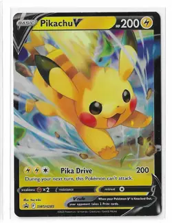 Pikachu V SWSH285 Black Star Promo Sword & Shield Pokemon TCG Card NM - Image 1