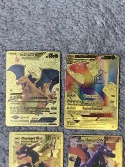 Set of 15 NM! Charizard V, VMax, GX &More Gold Foil Fan Art Cards - Image 2