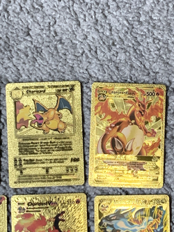 Set of 15 NM! Charizard V, VMax, GX &More Gold Foil Fan Art Cards - Image 3