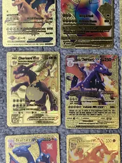 Set of 15 NM! Charizard V, VMax, GX &More Gold Foil Fan Art Cards - Image 4