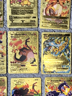 Set of 15 NM! Charizard V, VMax, GX &More Gold Foil Fan Art Cards - Image 5