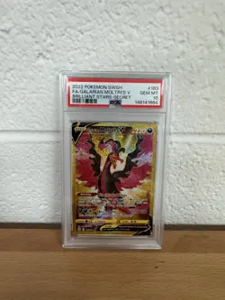 2022 POKEMON SWORD & SHIELD BRILLIANT STARS FULL ART/GALARIAN MOLTRES V PSA 10 - Image 1