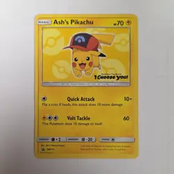 Pokemon Ash's Pikachu SM111 SM Promo Basic Regular 2017 Card - Image 1