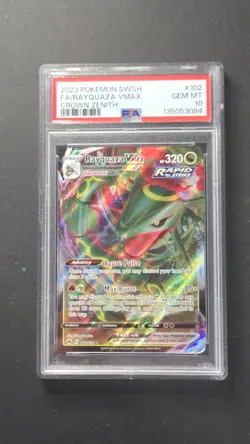 PSA 10 Rayquaza Vmax 102/159 Crown Zenith Pokemon 2023 - Image 1